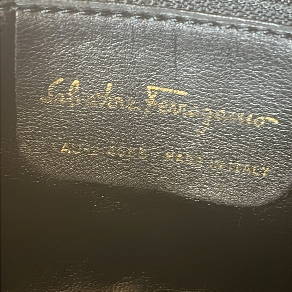 Vintage Salvatore Ferragamo Brown Grosgrain Ribbon Leather Brown Shoulder Bag - Picture 5 of 16